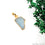 Aquamarine Free Form shape 24x13mm Gold Electroplated Gemstone Single Bail Pendant