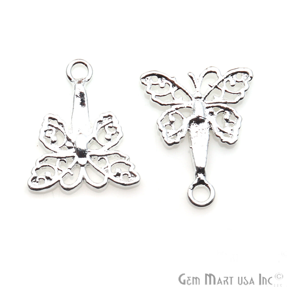 5 Pc Lot Butterfly Findings, Findings, Filigree Findings, Findings, Jewelry Findings, 19x17mm (50060) - GemMartUSA