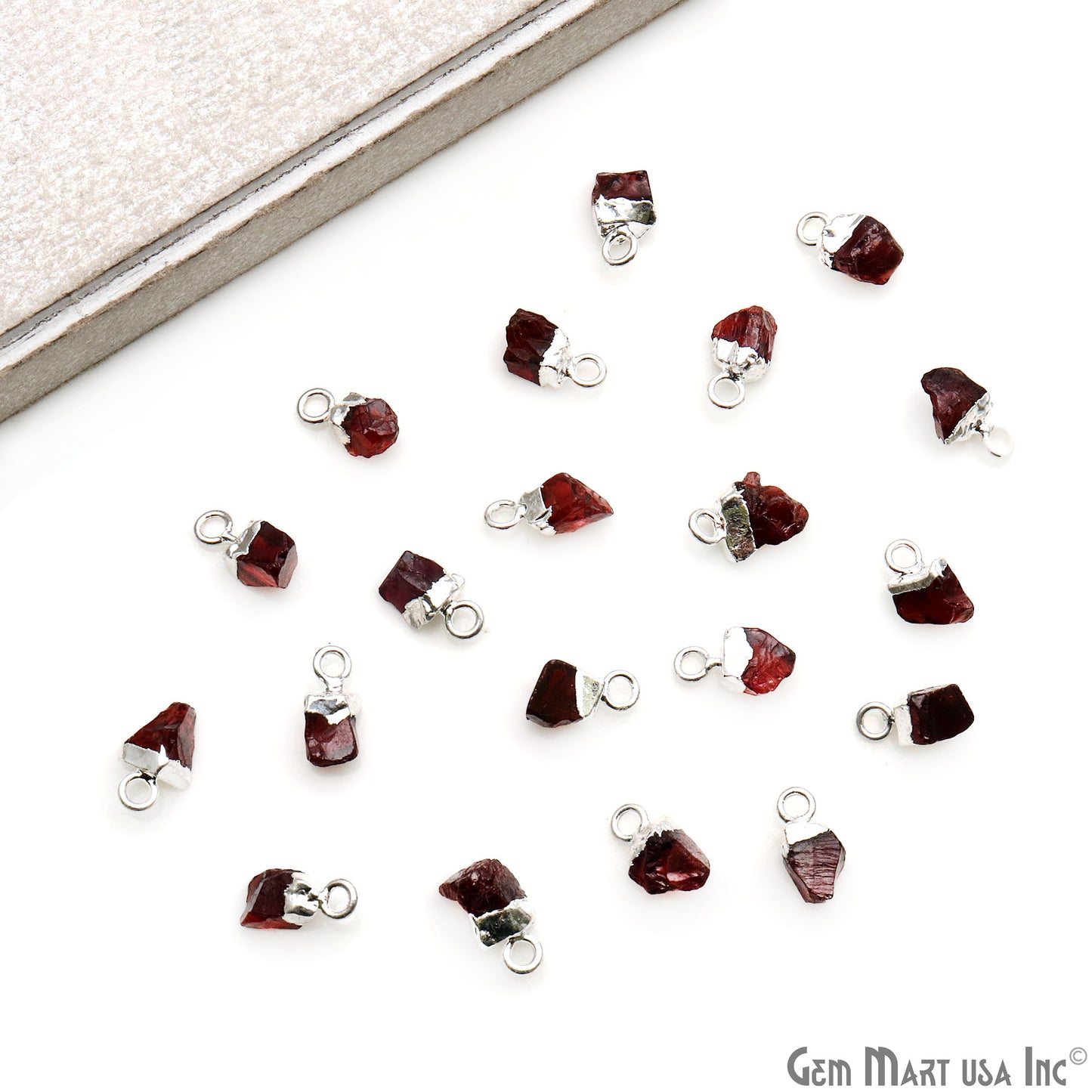 Rough Gemstone Free From Silver Electroplated Single Bail Connector
