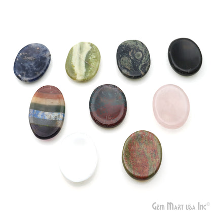 Thumb Meditation Gemstones 39x29mm Oval Hand Curved Thumb Massager Stones