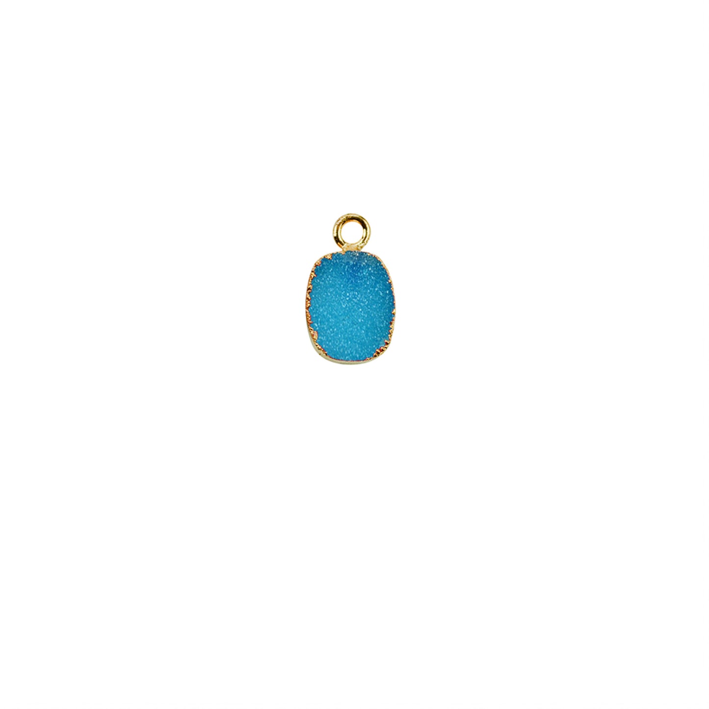 Gold Electroplated Druzy 8x10mm Octagon Single Bail Druzy Gemstone Connector