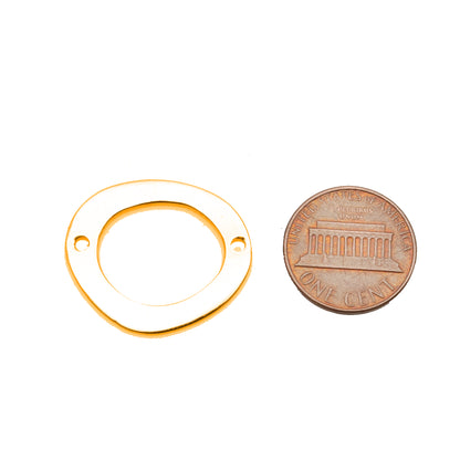 5pc Lot Raw Brass Center Hole Round Disc 26x23mm Finding Charm