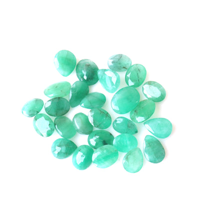 Emerald Oval & Pear Gemstone, 8-12mm, 37 Carats, 100% Natural Faceted Loose Gems, May Birthstone