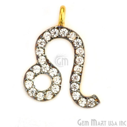 Leo' CZ Pave Gold Vermeil Charm for Bracelet & Pendants - GemmartUSA