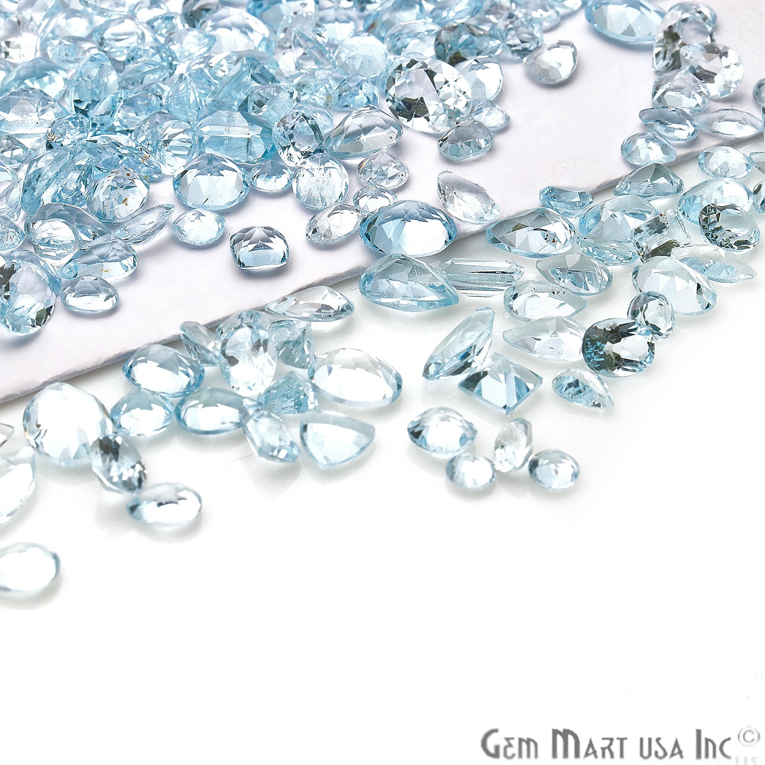 50 Carat Blue Topaz Mix Shape Wholesale Loose Gemstones - GemMartUSA