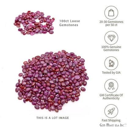100 Carats Wholesale Ruby Mix Shape Loose Gemstones - GemmartUSA