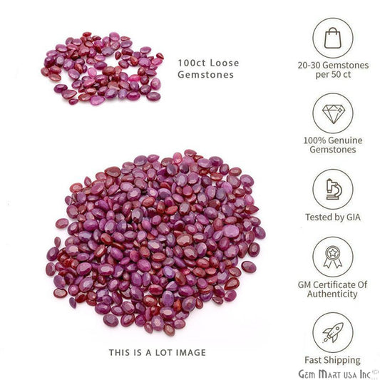 100 Carats Wholesale Ruby Mix Shape Loose Gemstones - GemmartUSA