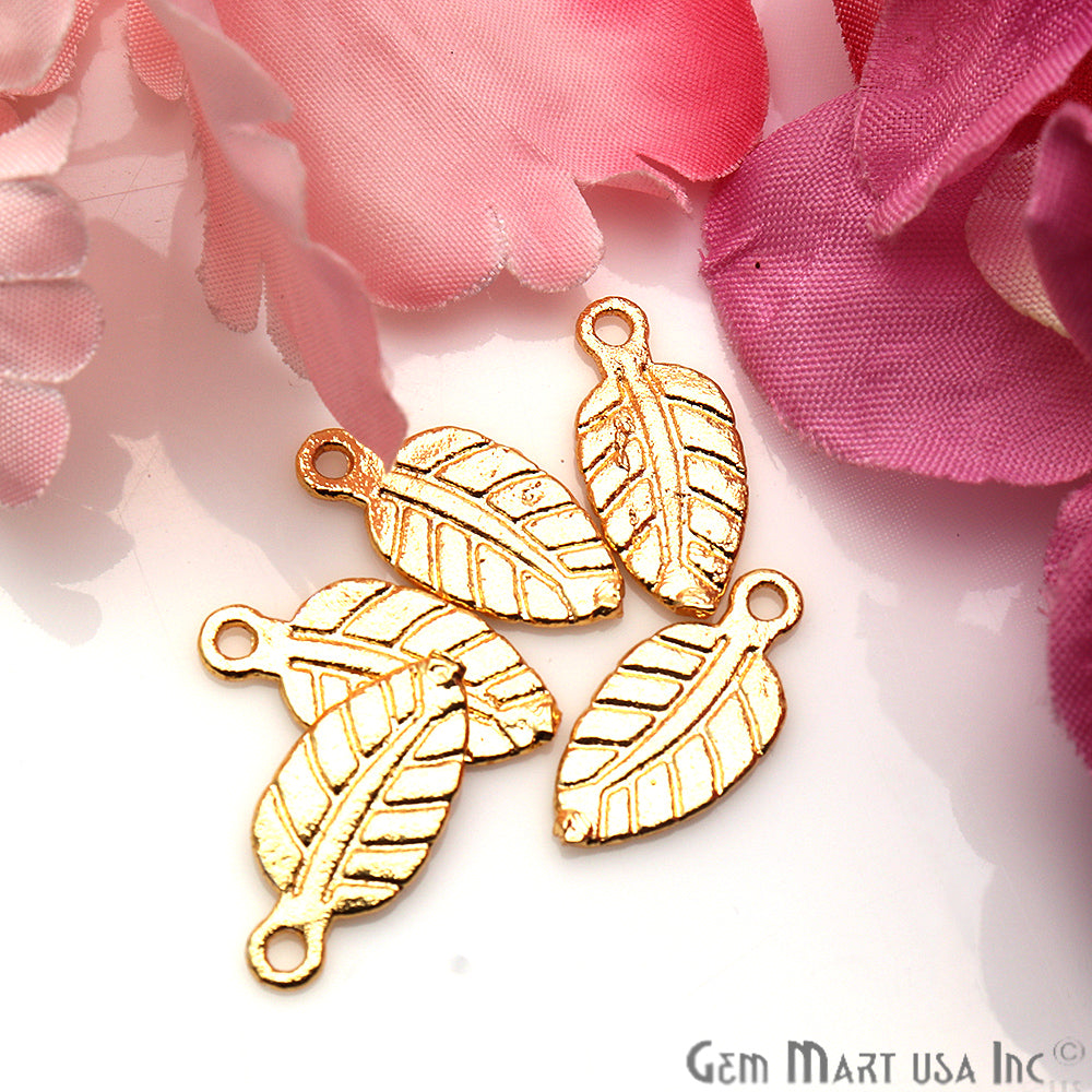 5 Pc Lot Leaf Finding, Gold Finding, Filigree Findings, Jewelry Findings, 18x8mm (GP-50064) - GemmartUSA