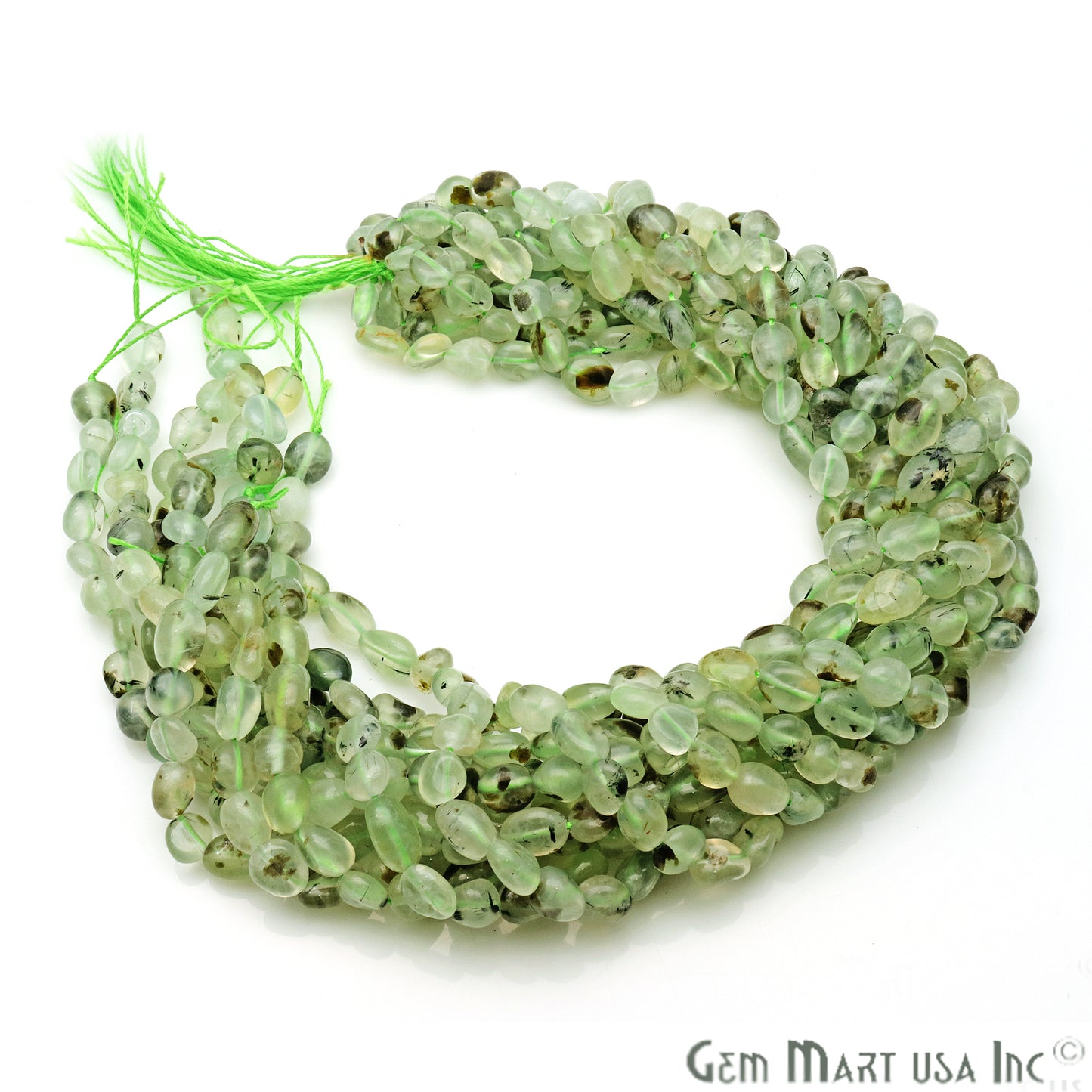 Prehnite 9x5mm Tumble Rondelle Beads Strands 14Inch - GemMartUSA