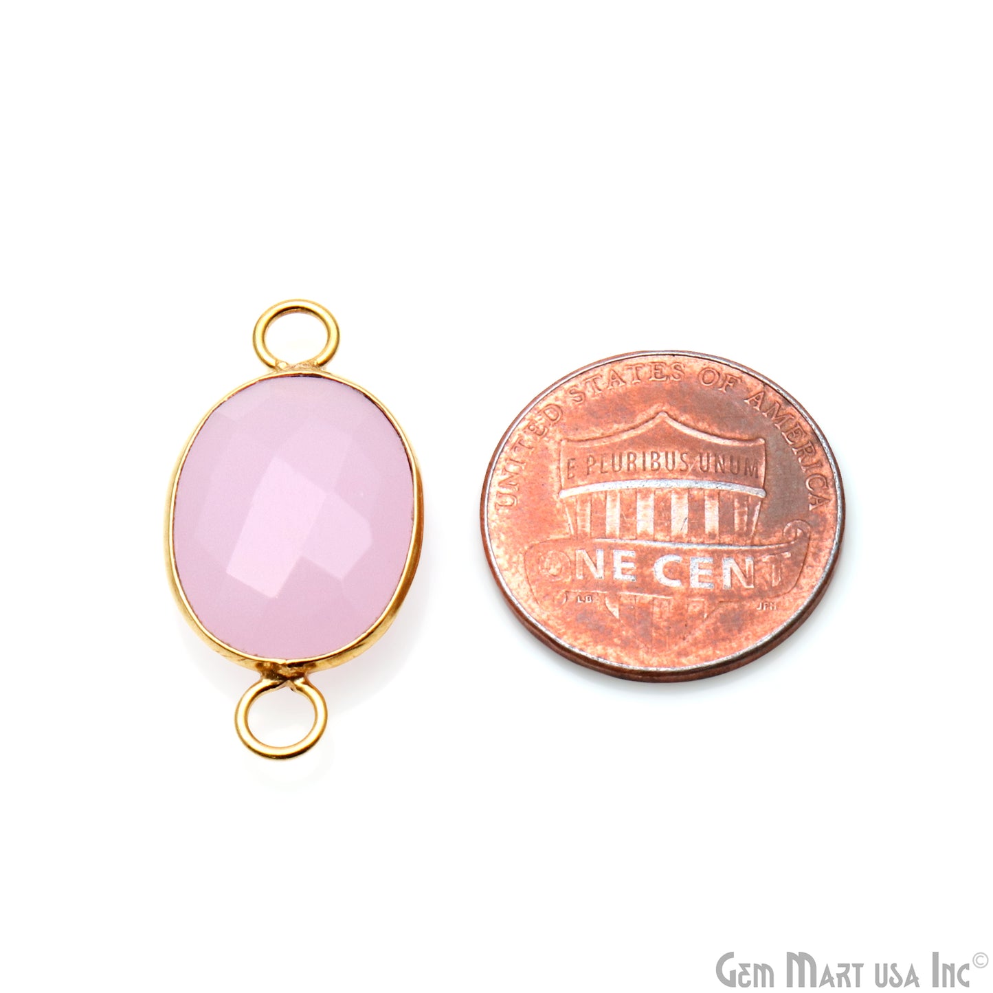 Oval 12x16mm Double Big Bail Gold Bezel Gemstone Connector