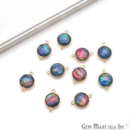 Multi Color Quartz, 12mm Round Crystal Aura Quartz, Doublet Quartz, (Pick Bail) - GemMartUSA