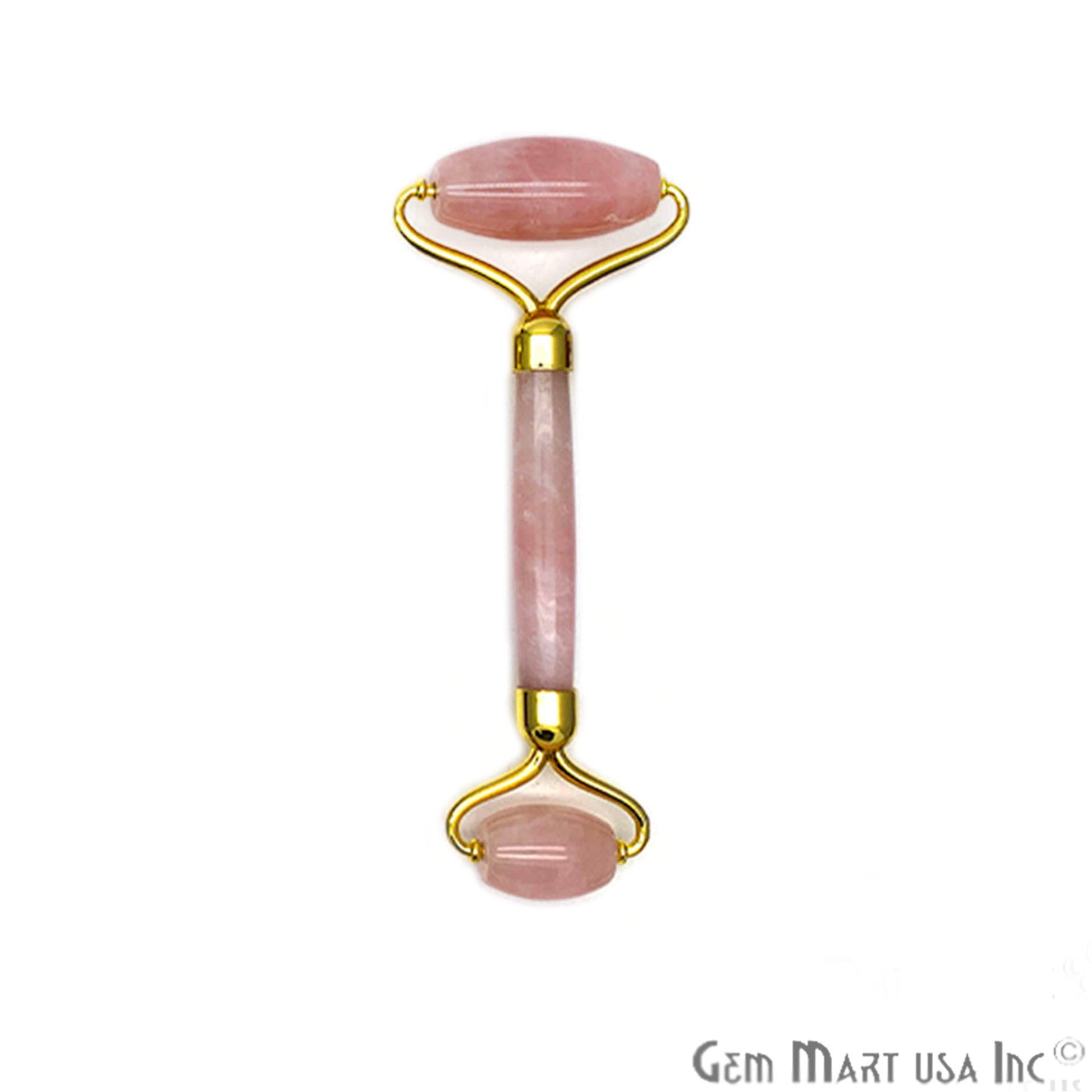 Gemstone Gold Plated Face Roller With Two Healing Stones, Skin care (Pick Stone & Plating) - GemMartUSA