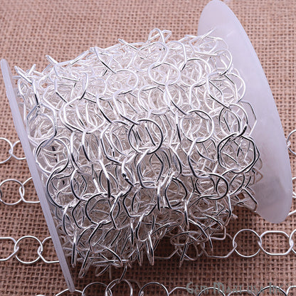 Round & Hexagon Shape Finding Silver Plated Station Rosary Chain - GemmartUSA