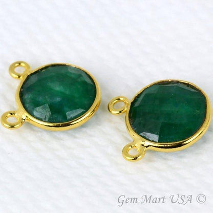 Round 12mm Cat Bail Gold Plated Gemstone Bezel Connector
