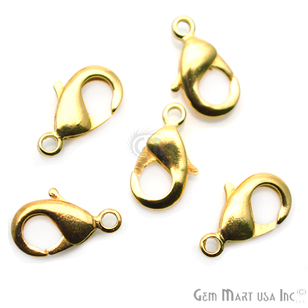 5pc Lot Gold Pendant Clasp, Pendant Hook, Pendant Lock - GemMartUSA