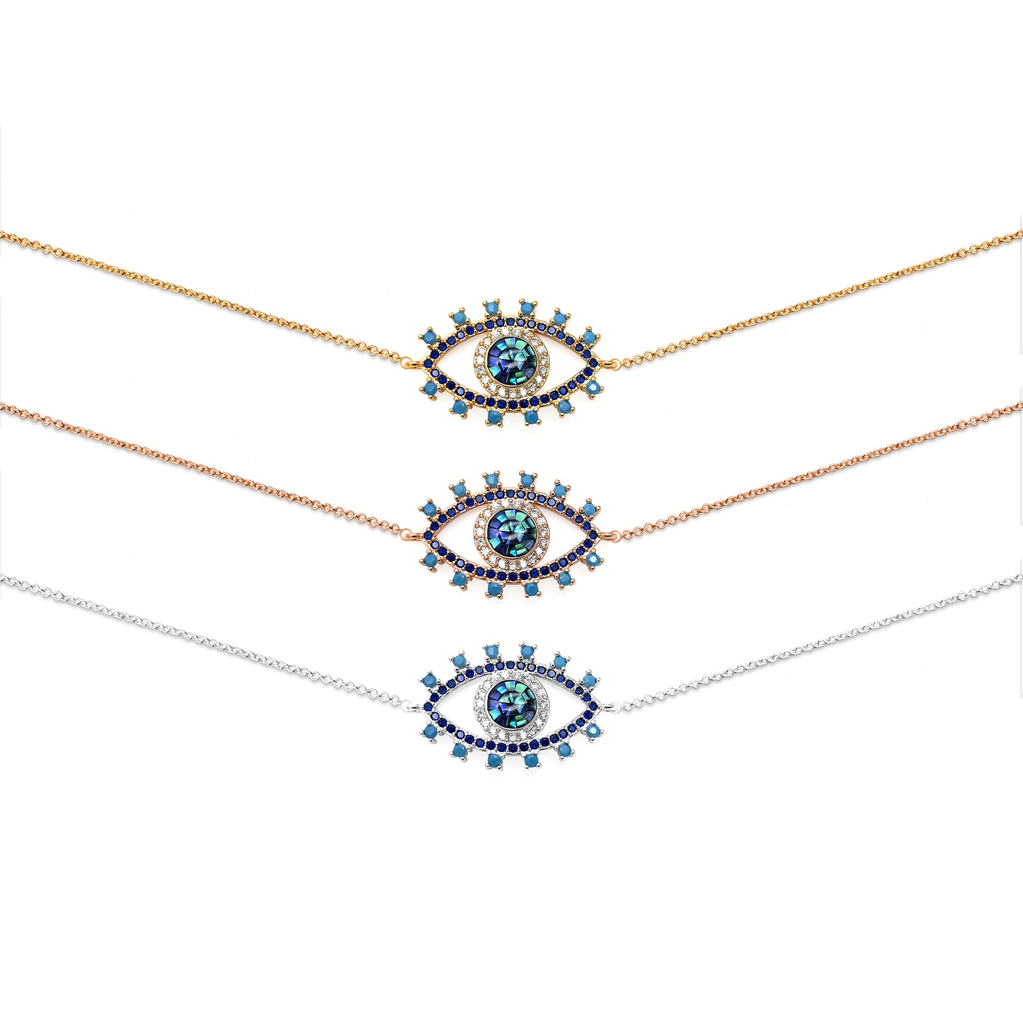 Evil Eye Charm Pendant 32x20mm Double Bail Evil Eye Bracelet Charm