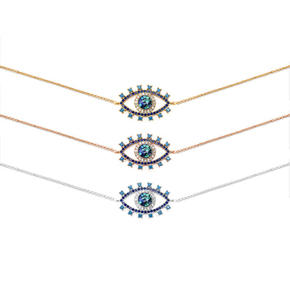 Evil Eye Charm Pendant 32x20mm Double Bail Evil Eye Bracelet Charm