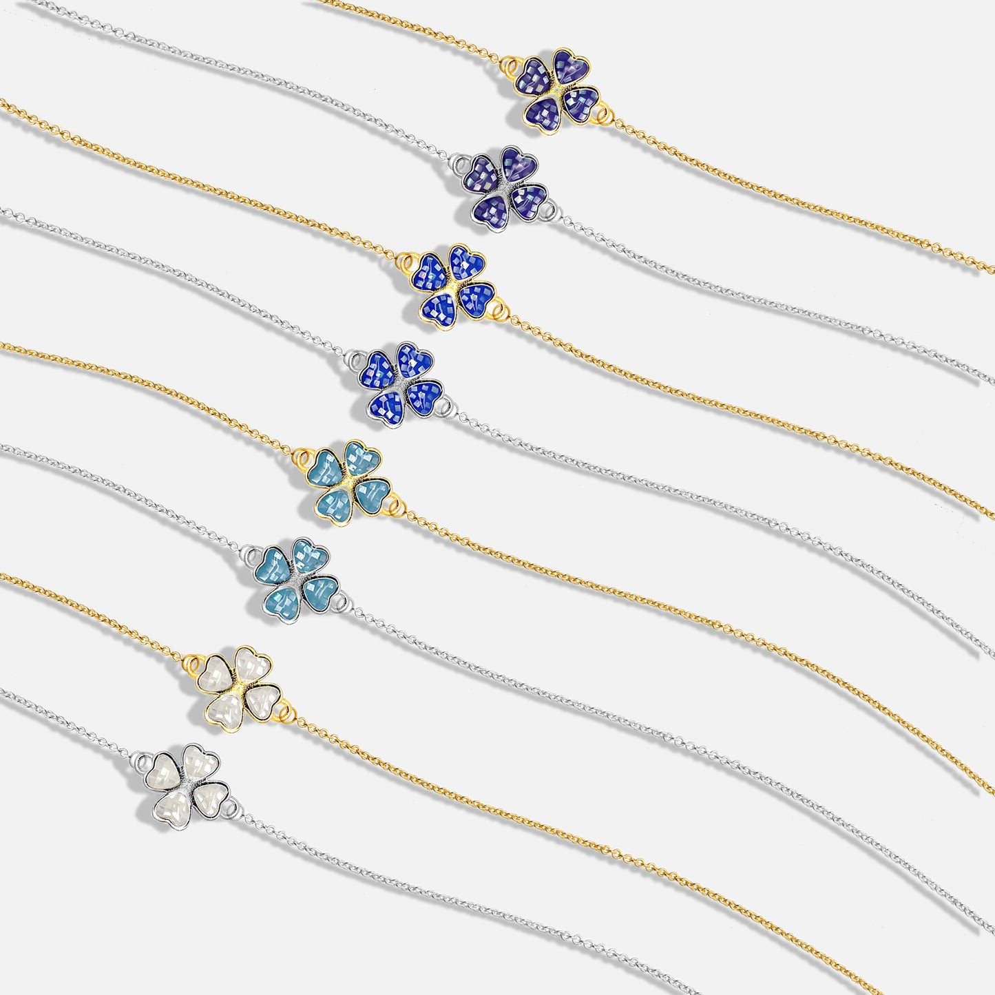 Clover shape Charm Shell 16x12mm Double Bail Connector