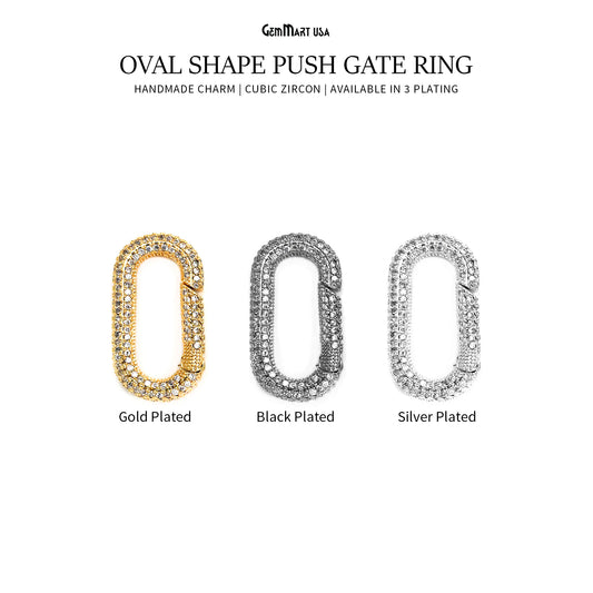 Dainty Gold Spring Gate Ring-Oval Push Gate Ring-Jewelry Making Findings
