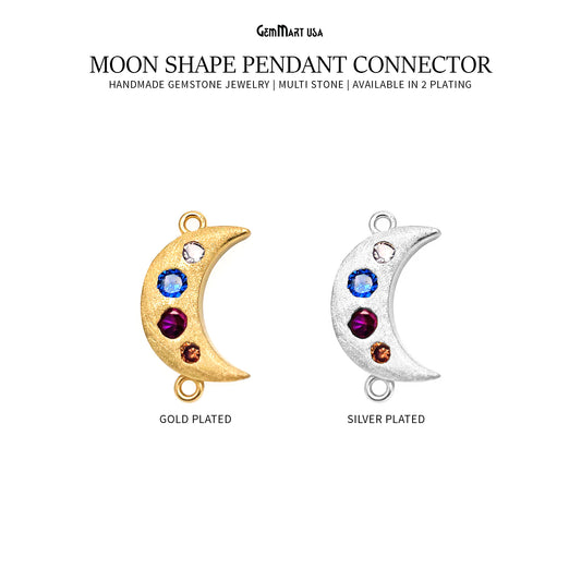 DIY Gemstone Moon Shape Finding Pendant Connector
