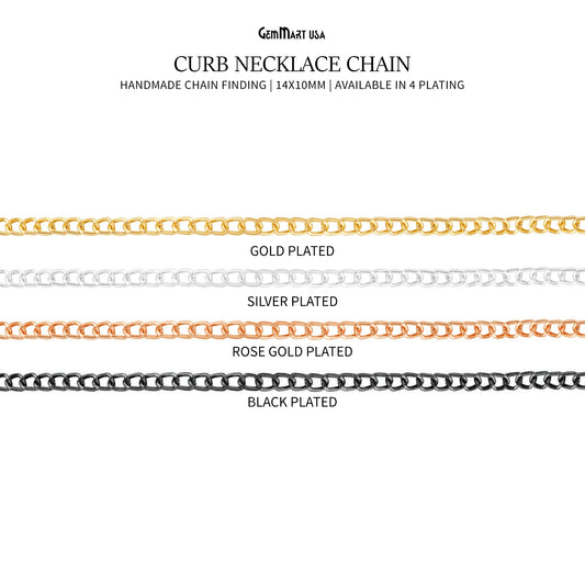 Curb Necklace Chain Finding Chain 14x10mm Station Rosary Chain