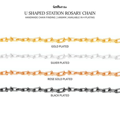 U Link Chain Finding Chain 14x6mm U Shaped Station Rosary Chain