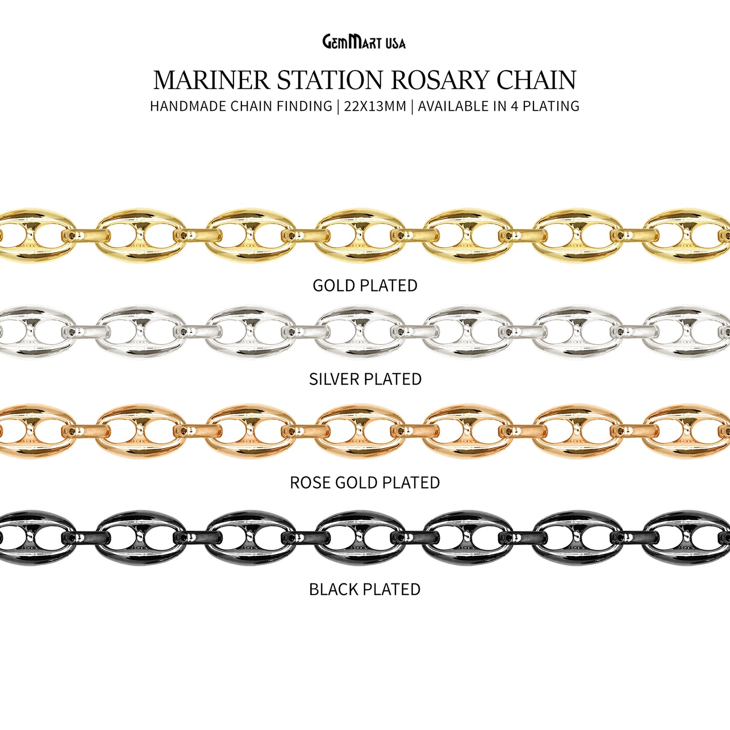 Mariner Chain Finding Chain 22x13mm Mariner Station Rosary Chain