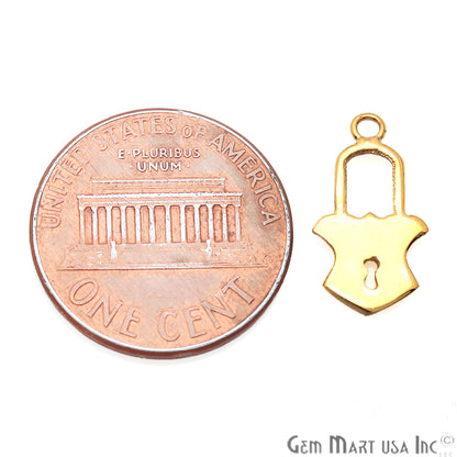 Lock Shape Gold Plated 16x8mm Finding Charm Connector - GemMartUSA