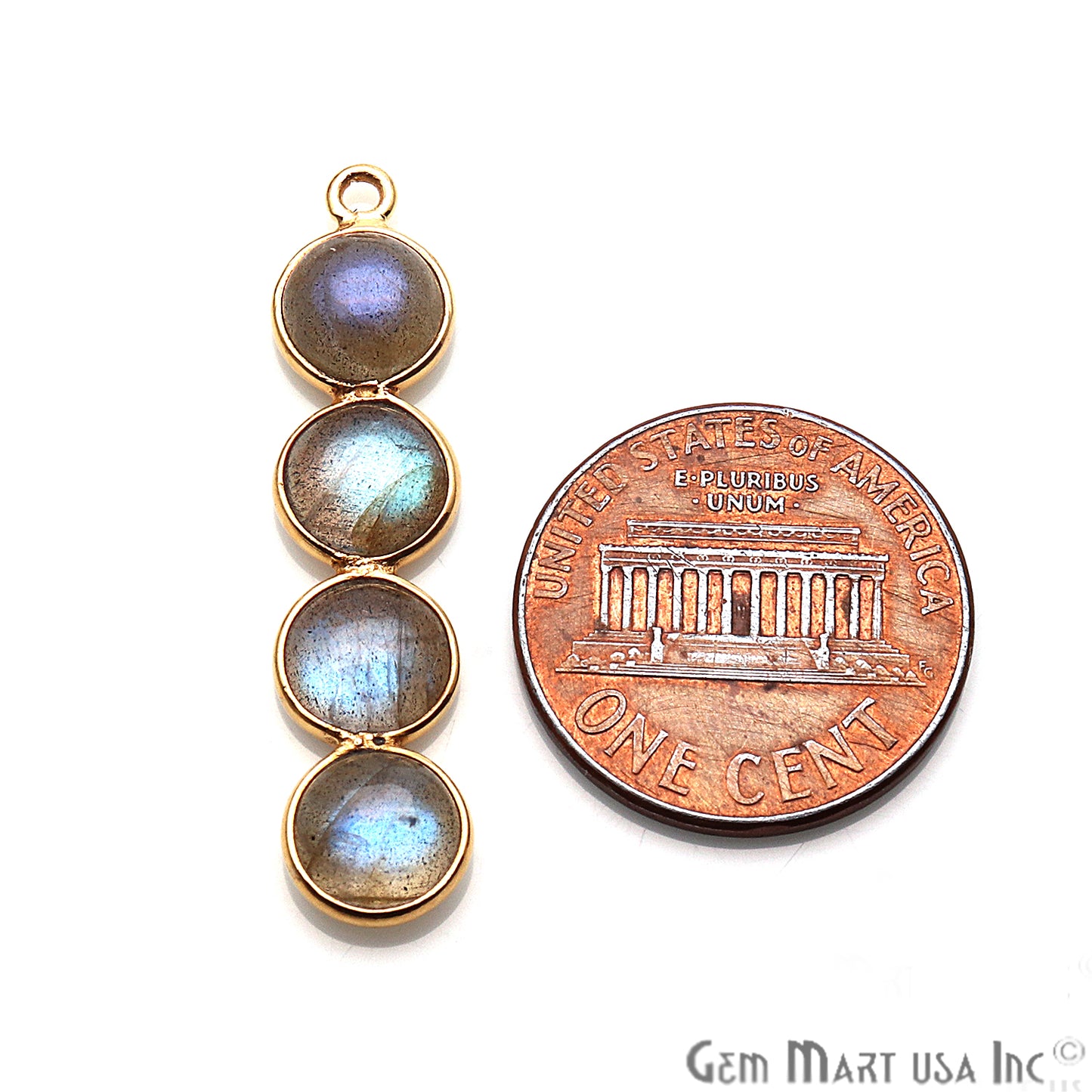 DIY Labradorite 43x8mm Gold Plated Chandelier Finding Component - GemMartUSA