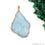 Aquamarine Free Form shape 62x41mm Gold Electroplated Gemstone Single Bail Pendant