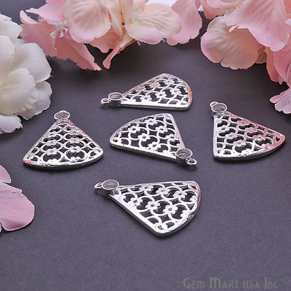 Triangular Gold Charm 36x28mm Finding Connector (Pick Your Metal) - GemMartUSA