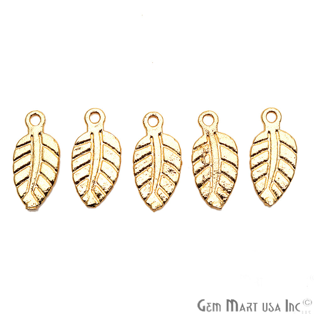 5 Pc Lot Leaf Finding, Gold Finding, Filigree Findings, Jewelry Findings, 18x8mm (GP-50064) - GemMartUSA