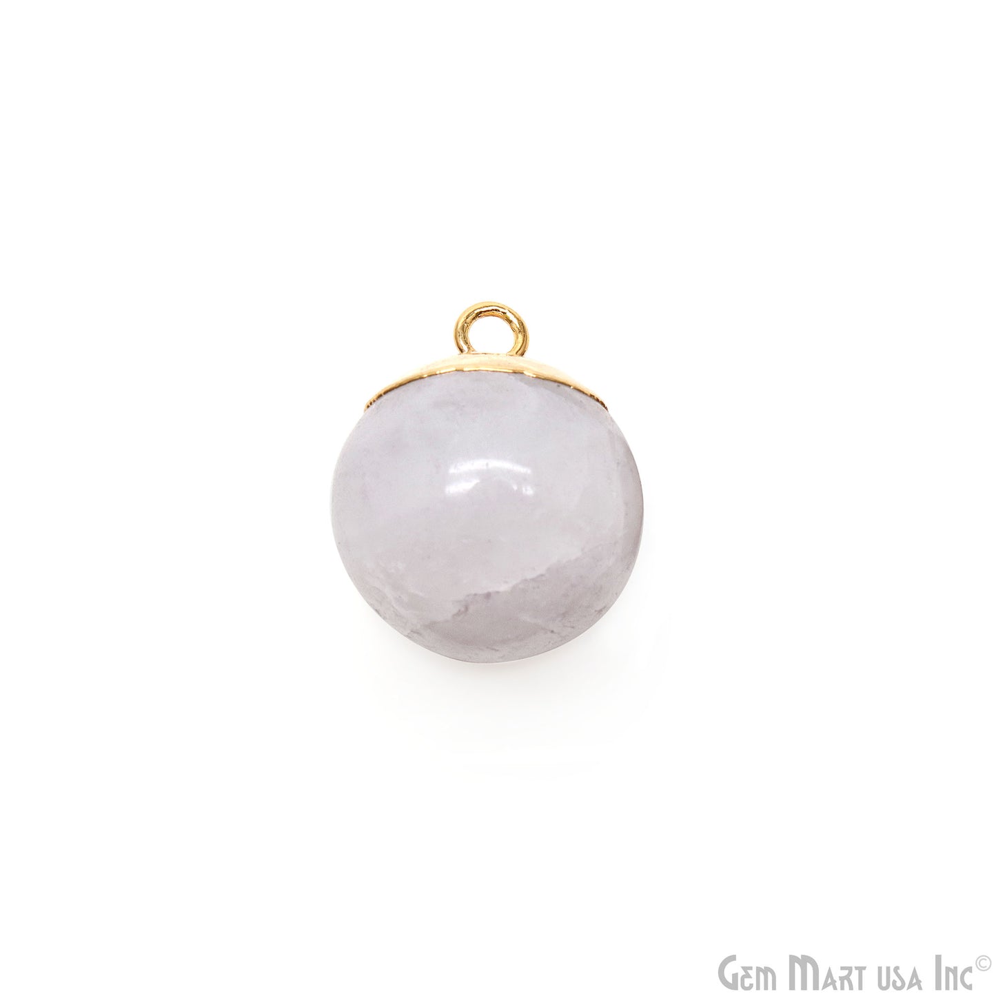 Gemstone Ball 25x28mm Gold Edged Single Bail Charm Ball Connector