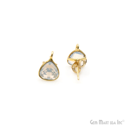 DIY Trillion 8mm Gold Bail Gemstone stud Earring