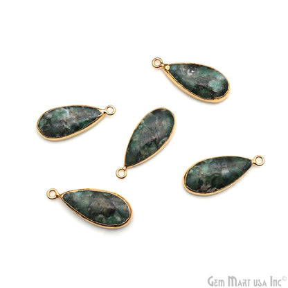 Pear Shape 28x12mm Gold Electroplated Single Bail Gemstone Connector