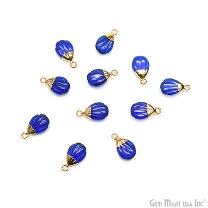 Sea Shell Gemstone Charm 18x10mm Gold Electroplated