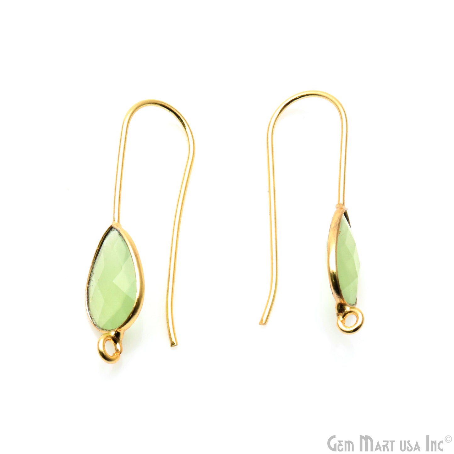 Pear Shape 31x9mm Gemstone Connector Hook Earrings