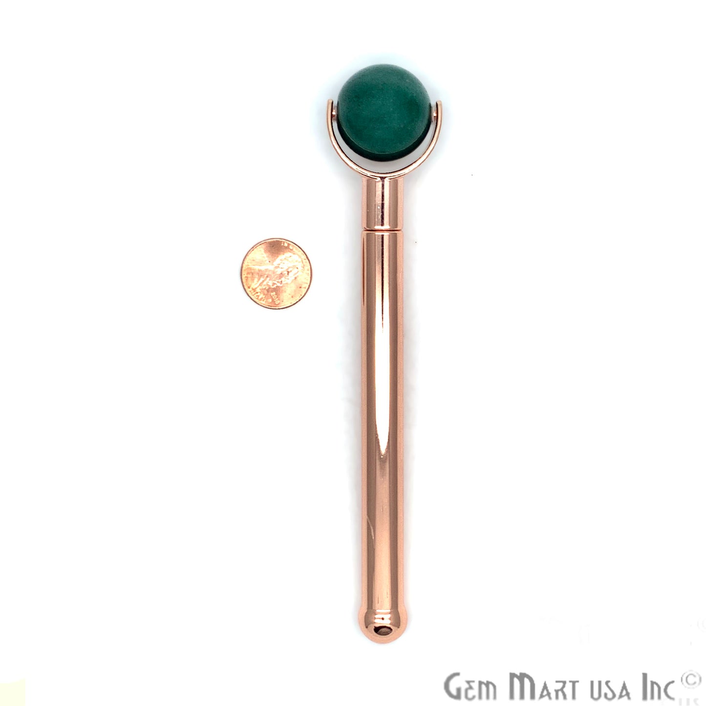 Gemstone Gold Plated Face Roller With Healing Stones, Skin care (Pick Stone & Plating) - GemMartUSA