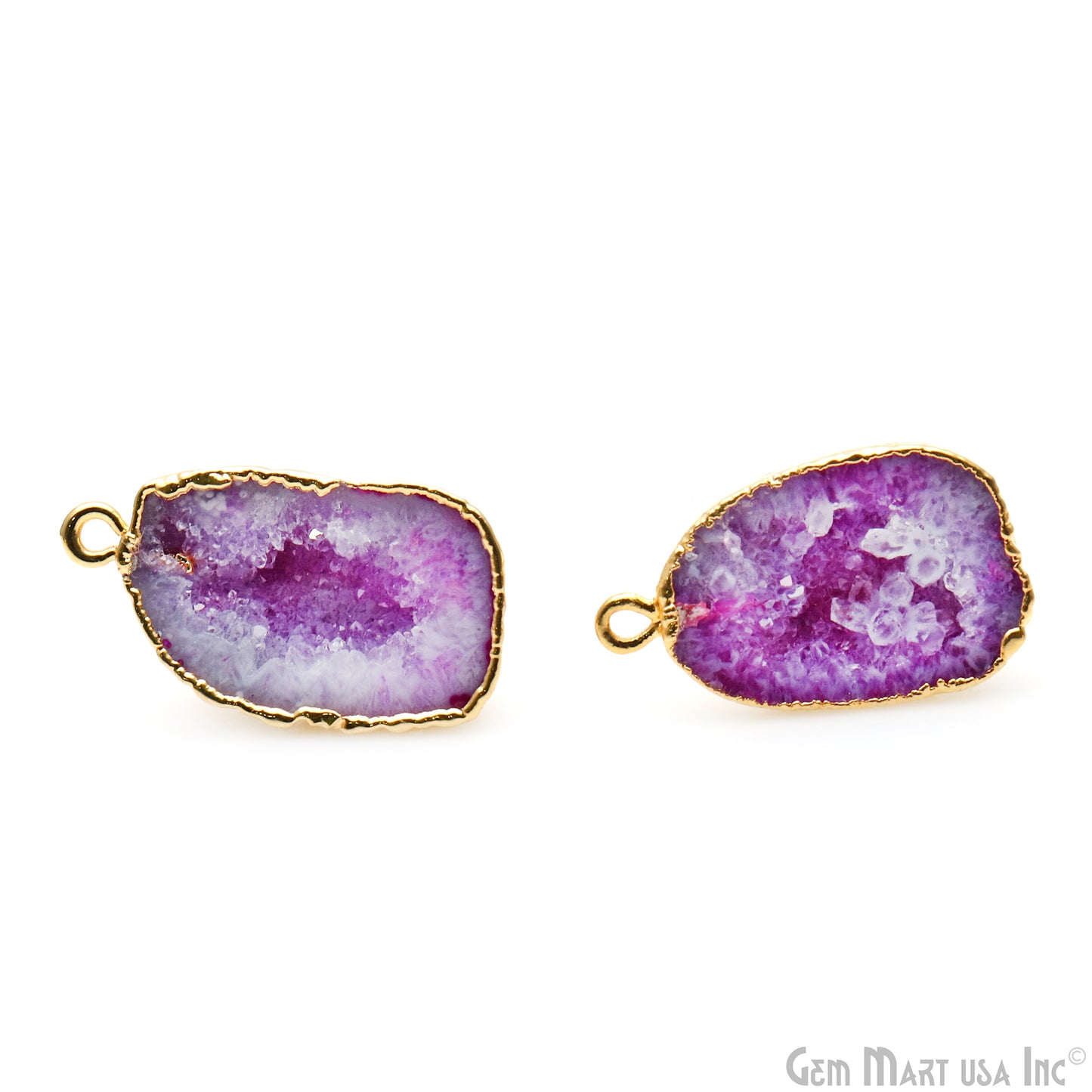 DIY Geode Druzy 20x12mm Gold Electroplated Loop Connector Studs Earrings