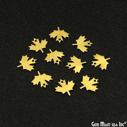 Maple Leaf Charm Laser Finding Gold Plated 15x14.8mm Charm For Bracelets & Pendants