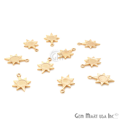 Sun Shape 17x12mm Gold Plated Finding Charm, DIY Jewelry - GemMartUSA