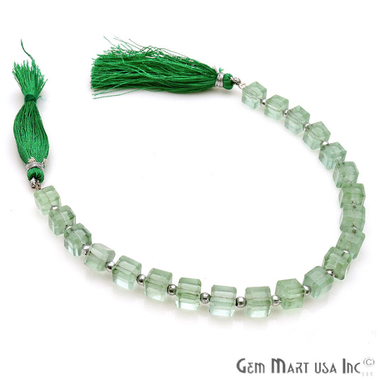 Green Fluorite Box 6-7mm Faceted Crafting Beads Gemstone Briolette Strands 8 Inch - GemmartUSA