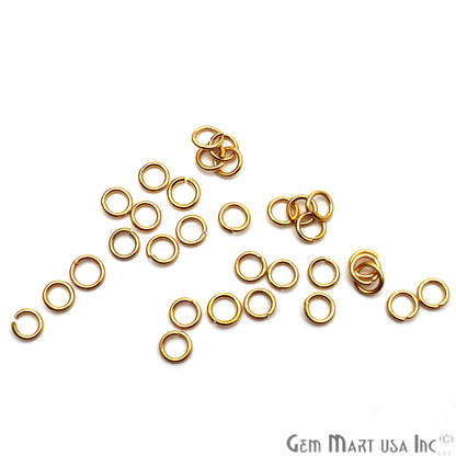 10pc Lot Open Jump Rings 4mm Gold Plated Finding Jewelry Charm - GemMartUSA