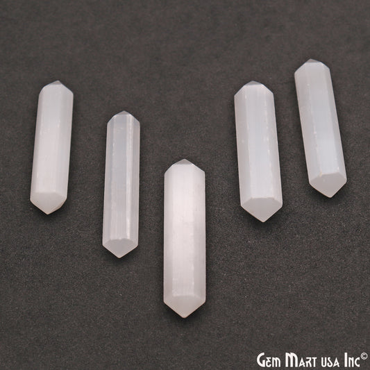 Selenite 39x38mm Crystal Double Terminated Point Pendant - GemMartUSA