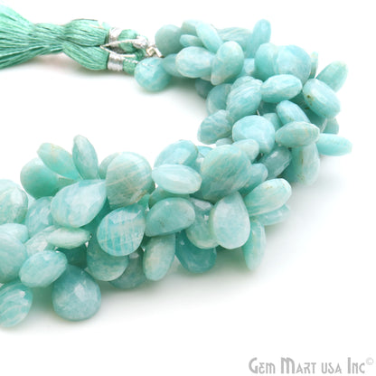 Amazonite Teardrop 9x13mm Faceted Briolette Beads Strand