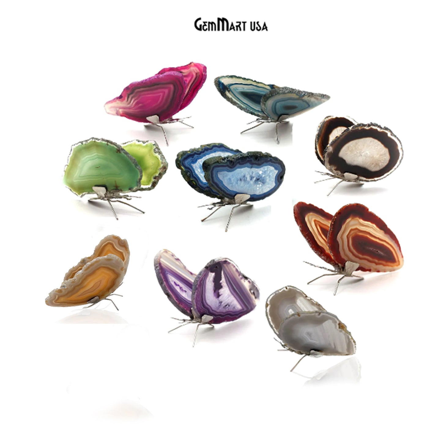 Agate Slice Butterfly, Natural Agate Décor, Butterfly Wing Home Décor, Agate Geode, Natural Gemstone Butterfly