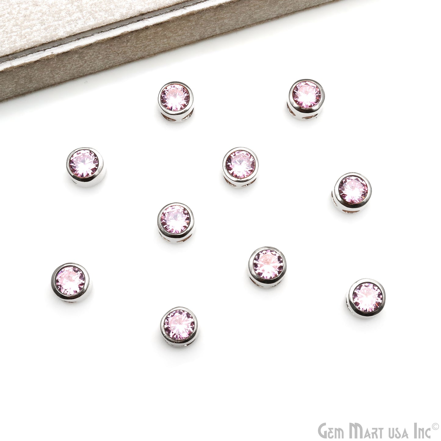 Cubic Zirconia Crystal Round 8mm Jewelry Pendant Charm, Gemstone Bracelet Charm