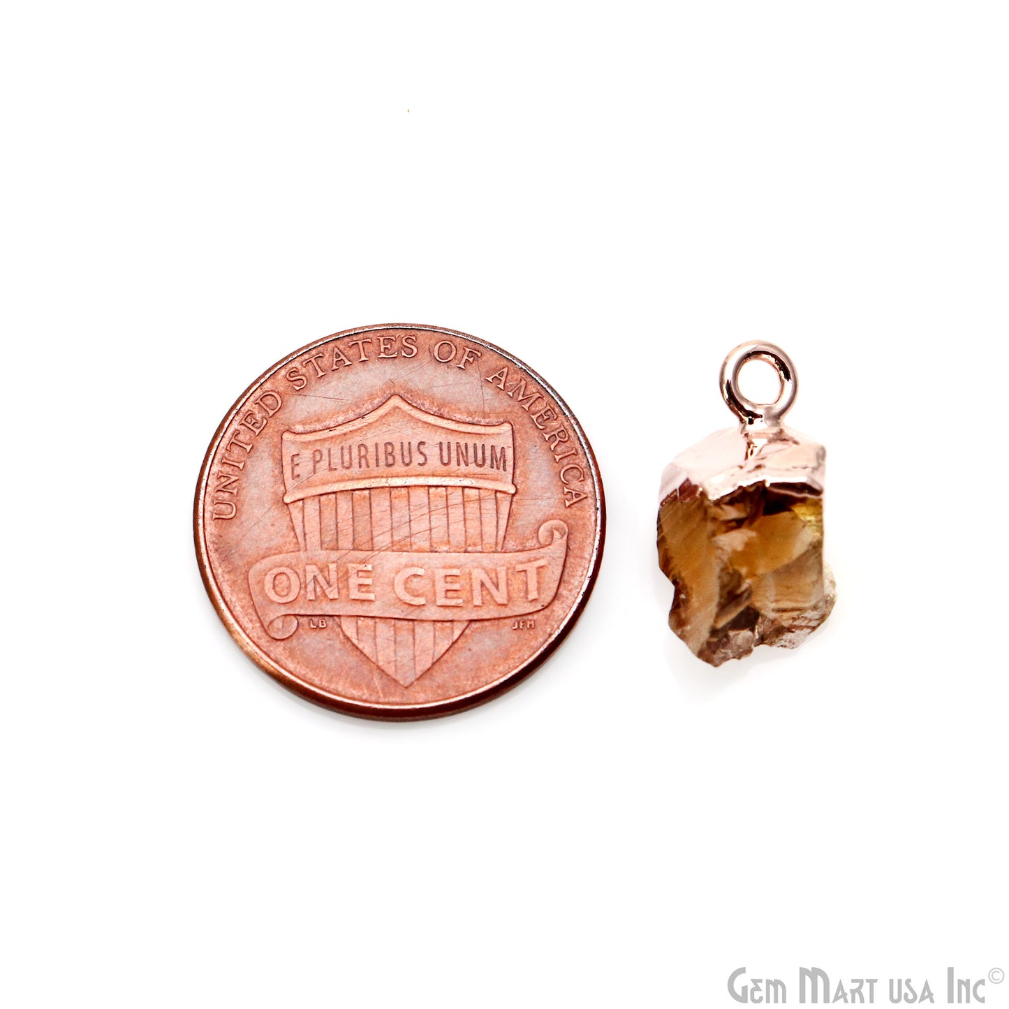 Lemon Topaz Gemstone Rose Gold Electroplated Single Bail Connector