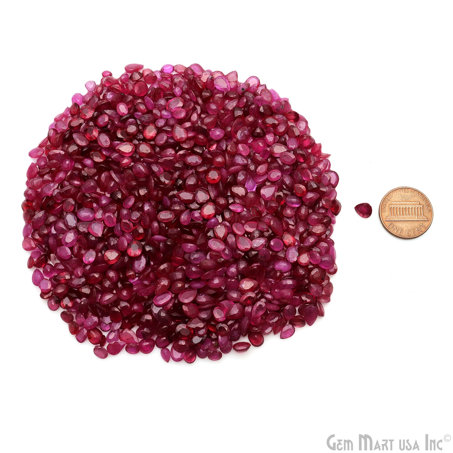 Ruby Wholesale Gemstones, 100% Natural Precious Gems, Pink Faceted Loose Gems, 4-7mm, Oval and Pear, 50 Carats