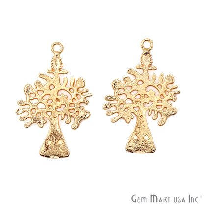Tree Shape Gold Plated Finding Jewelry Charm - GemMartUSA